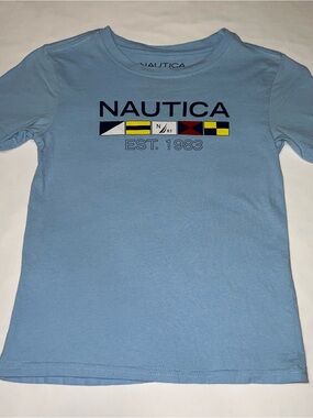 Nautica Light Blue Graphic Crewneck Tee